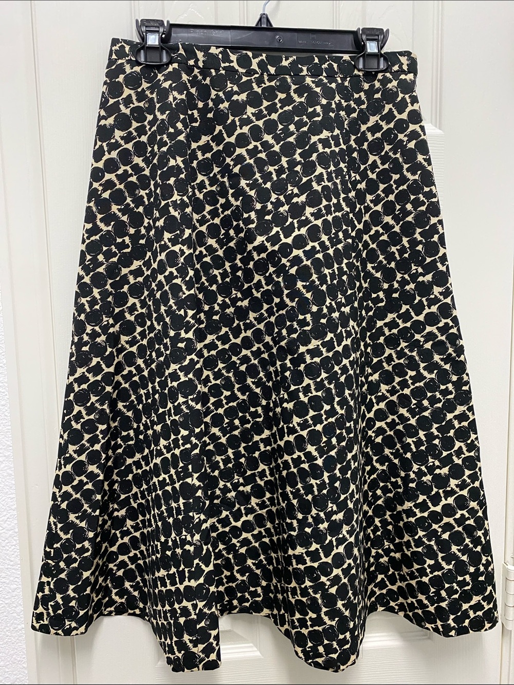 Talbots Black and Cream Printed A-Line Skirt